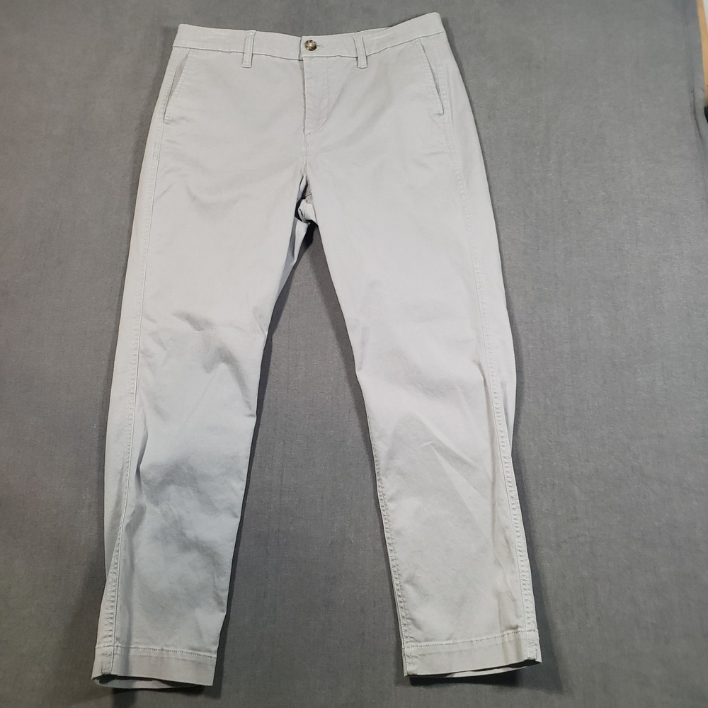 J.Crew High-Rise Girlfriend Chino Women 10 Gray Cotton Blend AD156 Fall 21